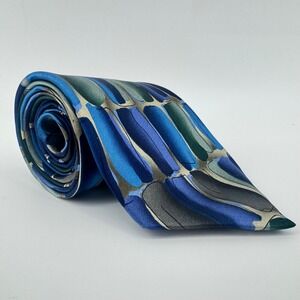 J‎ Garcia Collection Fifty-Seven Crossroads Abstract Pattern Necktie - Blue